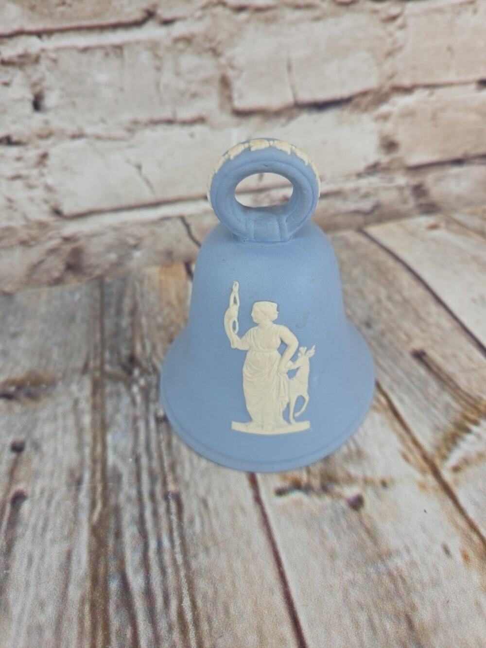 Vintage Genuine Jasper Ware Hand Made Hanley England Blue Bell Woman Bird Deer